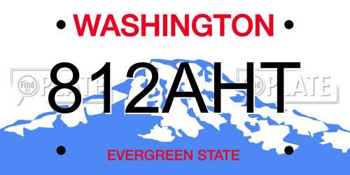 812AHT Washington License Plate