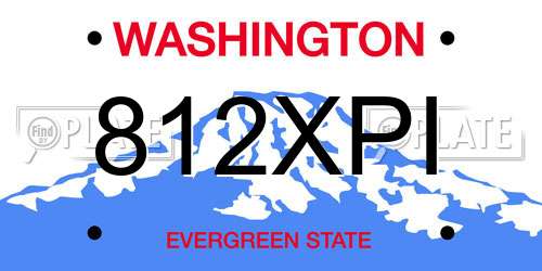812XPI Washington License Plate