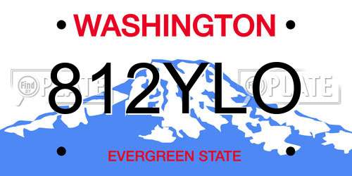 812YLO Washington License Plate