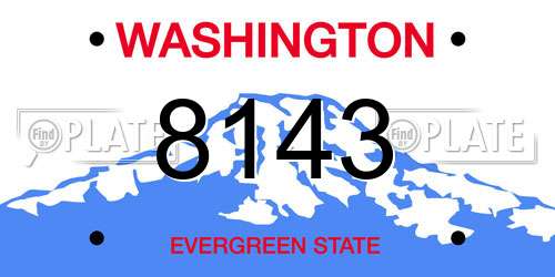 8143 Washington License Plate