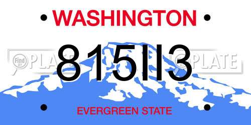 815II3 Washington License Plate