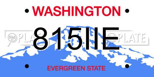 815IIE Washington License Plate