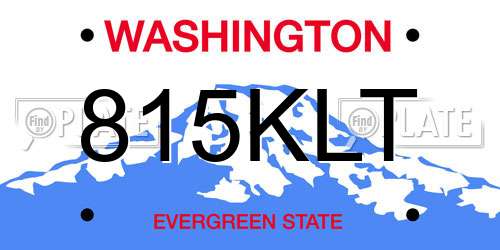 815KLT Washington License Plate