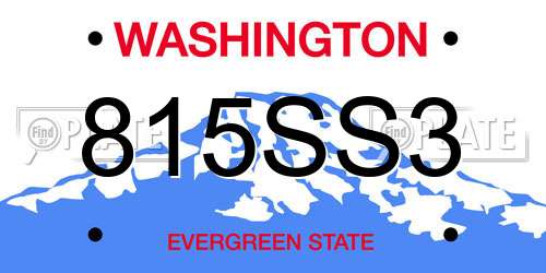 815SS3 Washington License Plate