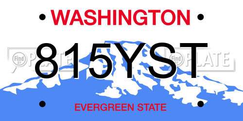 815YST Washington License Plate