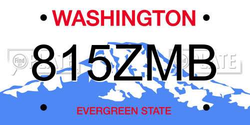 815ZMB Washington License Plate
