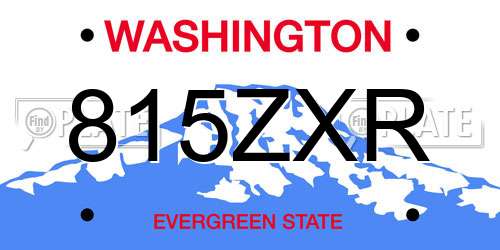815ZXR Washington License Plate