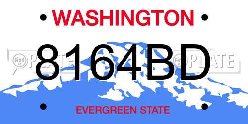 8164BD Washington License Plate