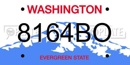 8164BO Washington License Plate