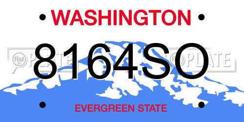 8164SO Washington License Plate
