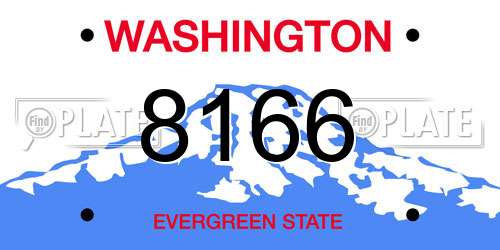 8166 Washington License Plate
