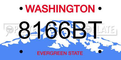 8166BT Washington License Plate