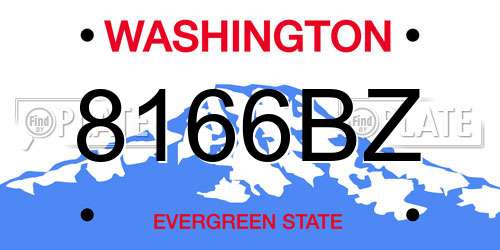 8166BZ Washington License Plate
