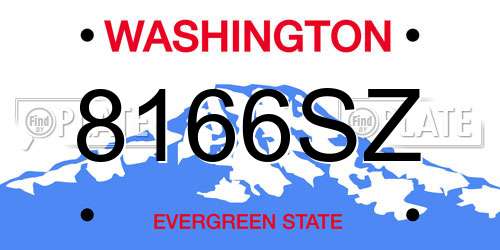 8166SZ Washington License Plate