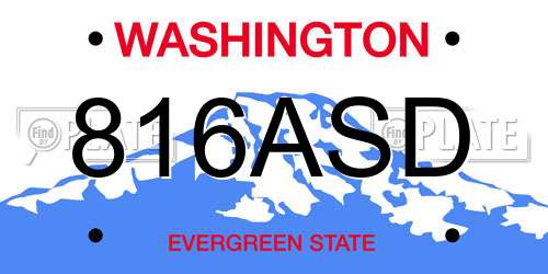 816ASD Washington License Plate