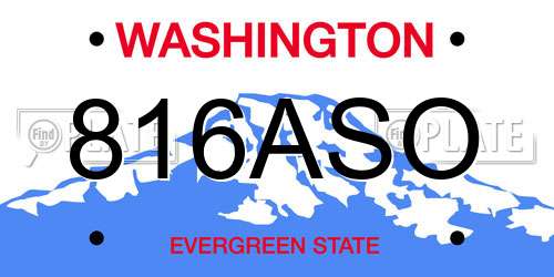 816ASO Washington License Plate
