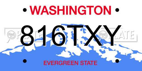 816TXY Washington License Plate