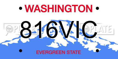 816VIC Washington License Plate