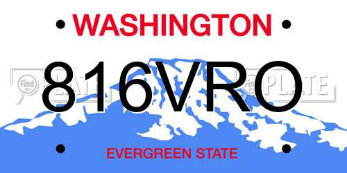 816VRO Washington License Plate