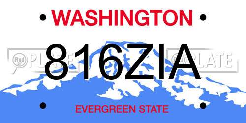 816ZIA Washington License Plate