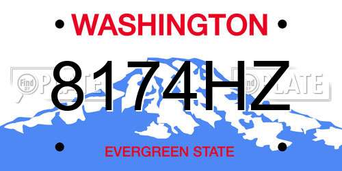 8174HZ Washington License Plate