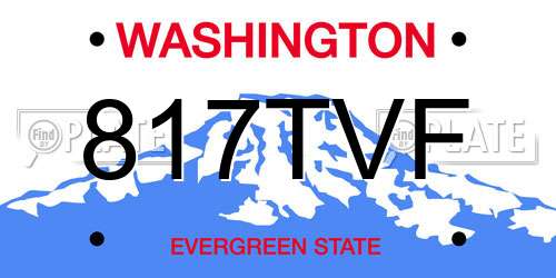817TVF Washington License Plate