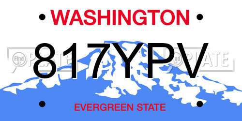 817YPV Washington License Plate