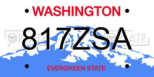 817ZSA Washington License Plate