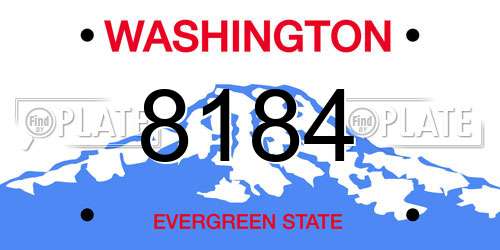 8184 Washington License Plate