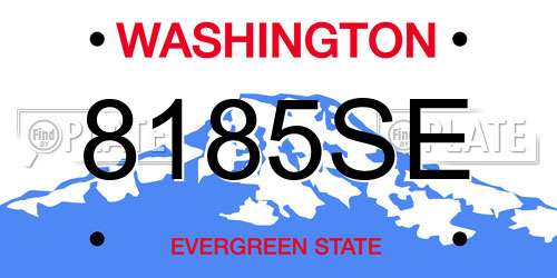 8185SE Washington License Plate