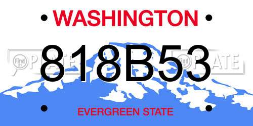 818B53 Washington License Plate