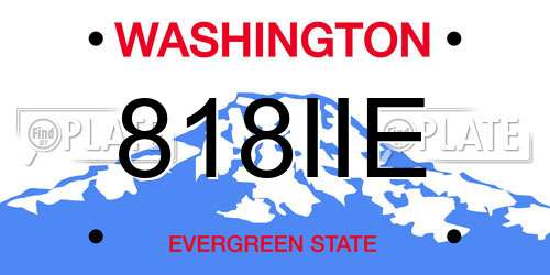 818IIE Washington License Plate