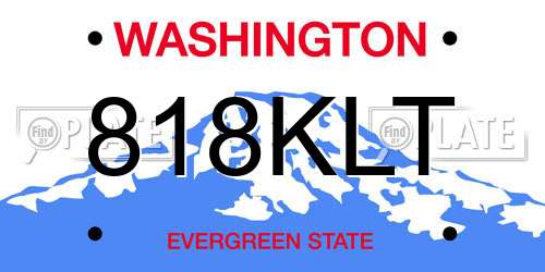818KLT Washington License Plate