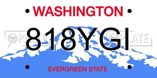 818YGI Washington License Plate