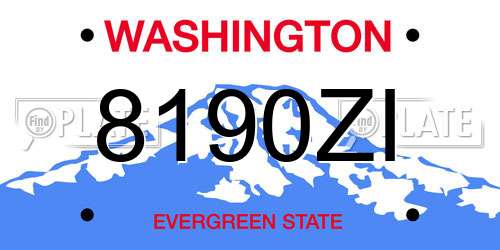 8190ZI Washington License Plate