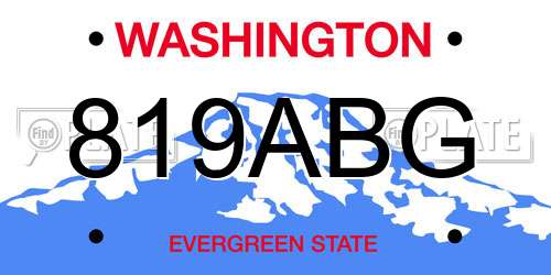 819ABG Washington License Plate