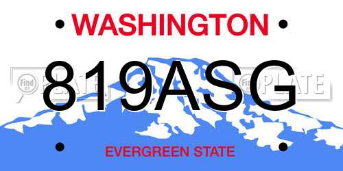 819ASG Washington License Plate