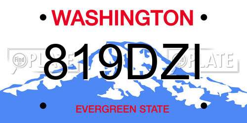819DZI Washington License Plate