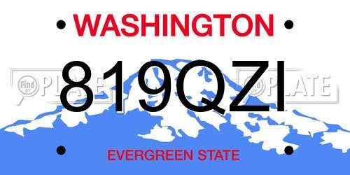 819QZI Washington License Plate