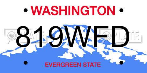 819WFD Washington License Plate