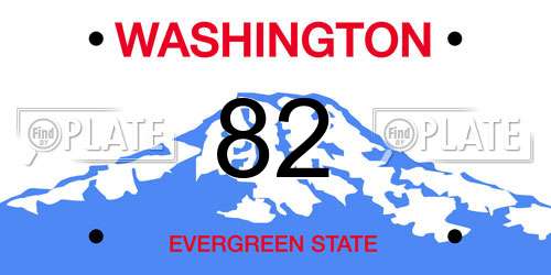 82 Washington License Plate