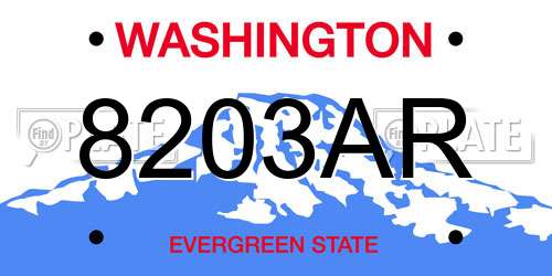 8203AR Washington License Plate