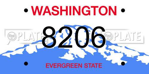8206 Washington License Plate