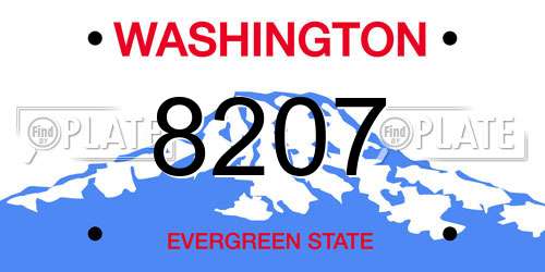 8207 Washington License Plate
