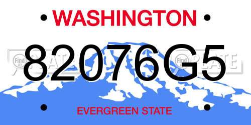 82076G5 Washington License Plate