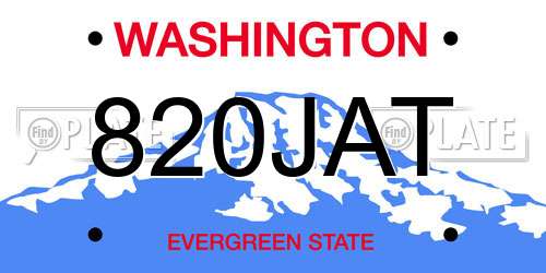 820JAT Washington License Plate