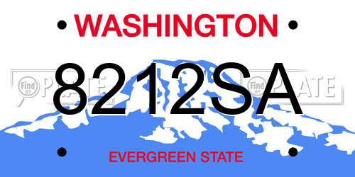 8212SA Washington License Plate