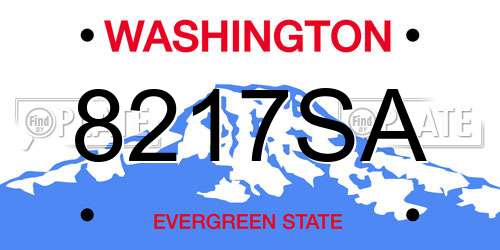 8217SA Washington License Plate