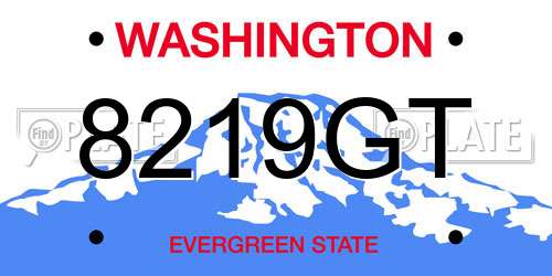 8219GT Washington License Plate