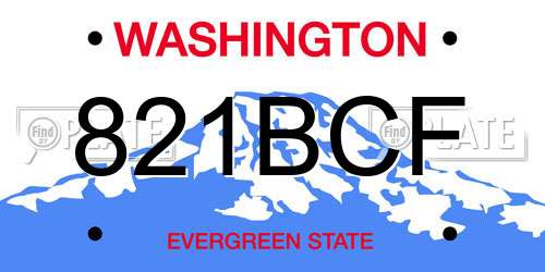 821BCF Washington License Plate